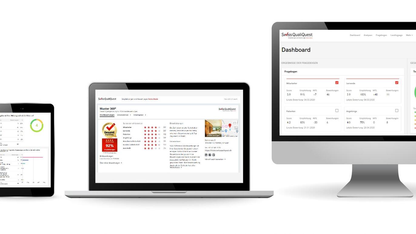 Swiss QualiQuest macht Zufriedenheit sichtbar – auf allen digitalen Geräten