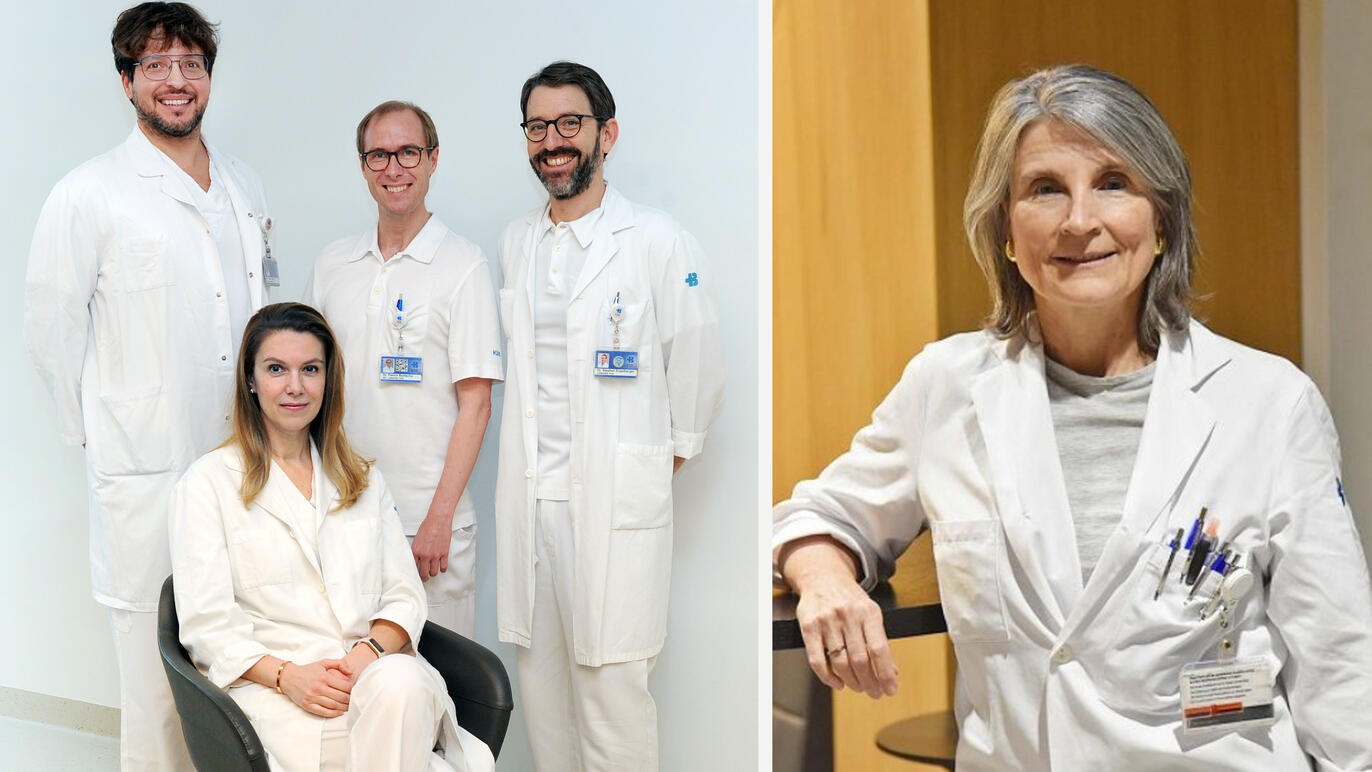 Die Gefässspezialisten des KSB: Dr. Manuela Birrer (rechtes Bild) sowie Dr. med. Bojan Spahic, Dr. med. Patrick Buntschu, Dr...