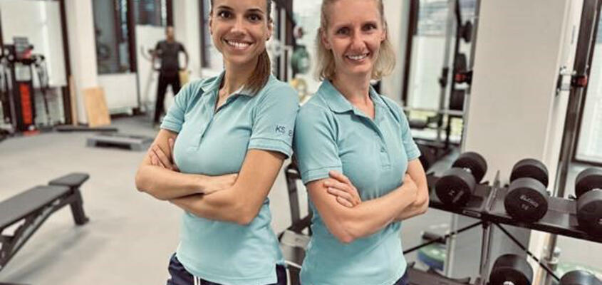Die beiden Leiterinnen des KSB Fitness: Die Physiotherapeutinnen Maja Milani und Nicole Kolb (rechts) in den neuen Räumlichk...