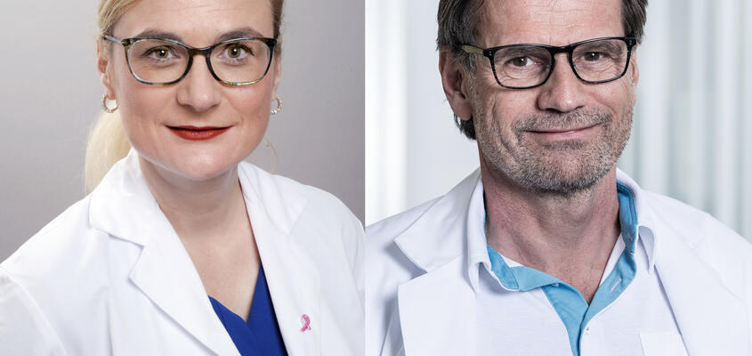 Arbeiten im Brustzentrum Aargau eng zusammen: PD Dr. med. Cornelia Leo, Leiterin Brustzentrum KSB und Dr. med. Alfred Schleis...