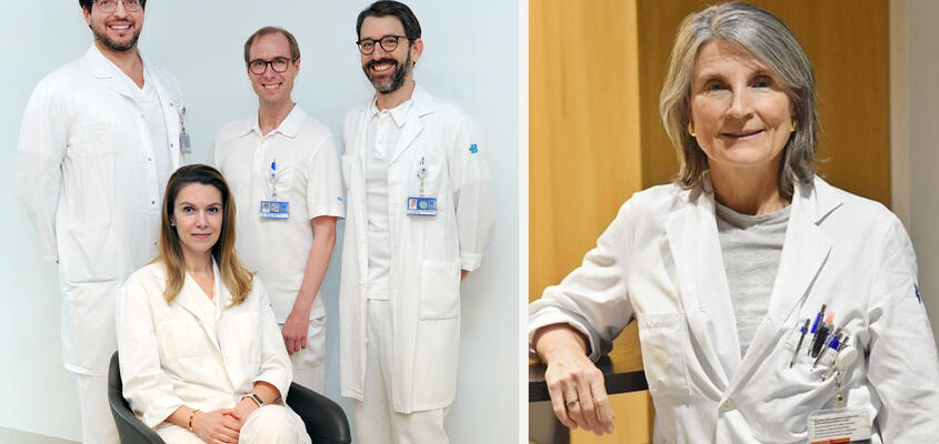Die Gefässspezialisten des KSB: Dr. Manuela Birrer (rechtes Bild) sowie Dr. med. Bojan Spahic, Dr. med. Patrick Buntschu, Dr...